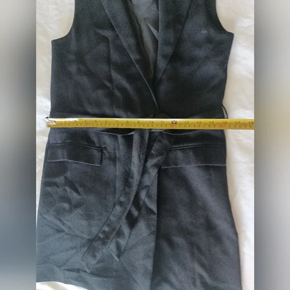 Anthropologie Mini Dress | Black Vest | Sleeveless Blazer | Size XS| - Picture 8 of 14